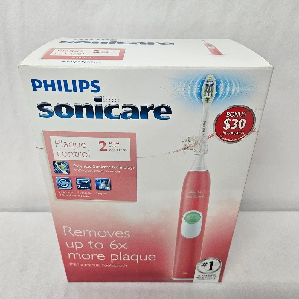 Philips Sonicare 2 Series Plaque Control Electric Toothbrush Pink HX6211/47 NEW